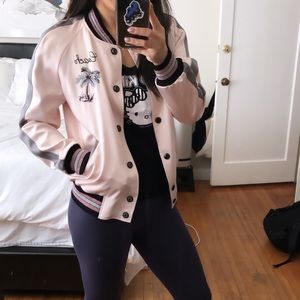 Silky Pink Coach Bomber